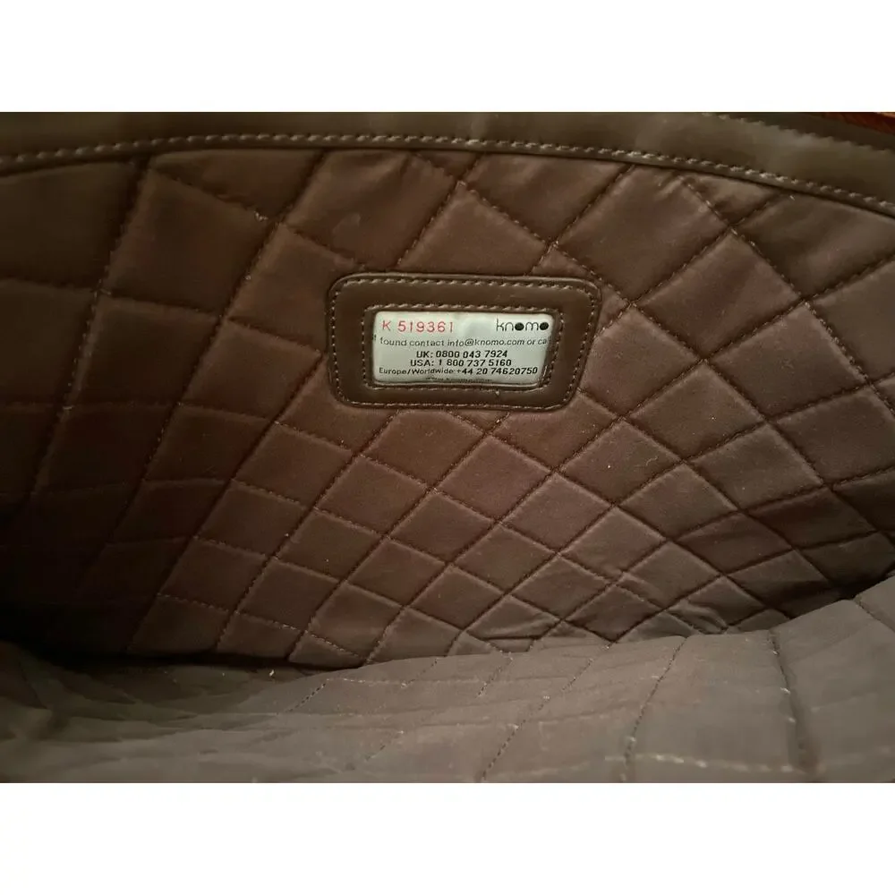 KNOMO Cream Canvas w/Leather Trim Padded Laptop Sleeve